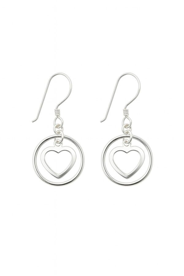 Aretes corazón en aro